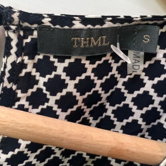 Thml Anthropologie Embroidered Print Tank Top size S casual summer boho black - Picture 6 of 13